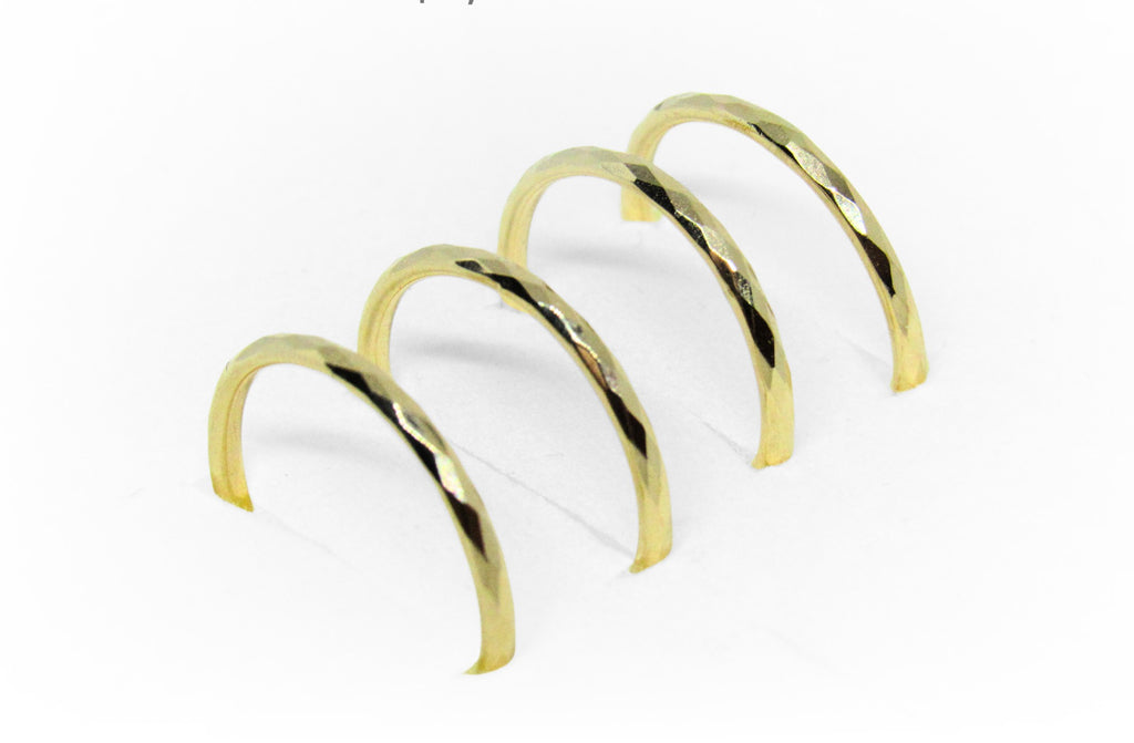 ANILLOS FACETADOS HUECOS EN ORO AMARILLO 14K