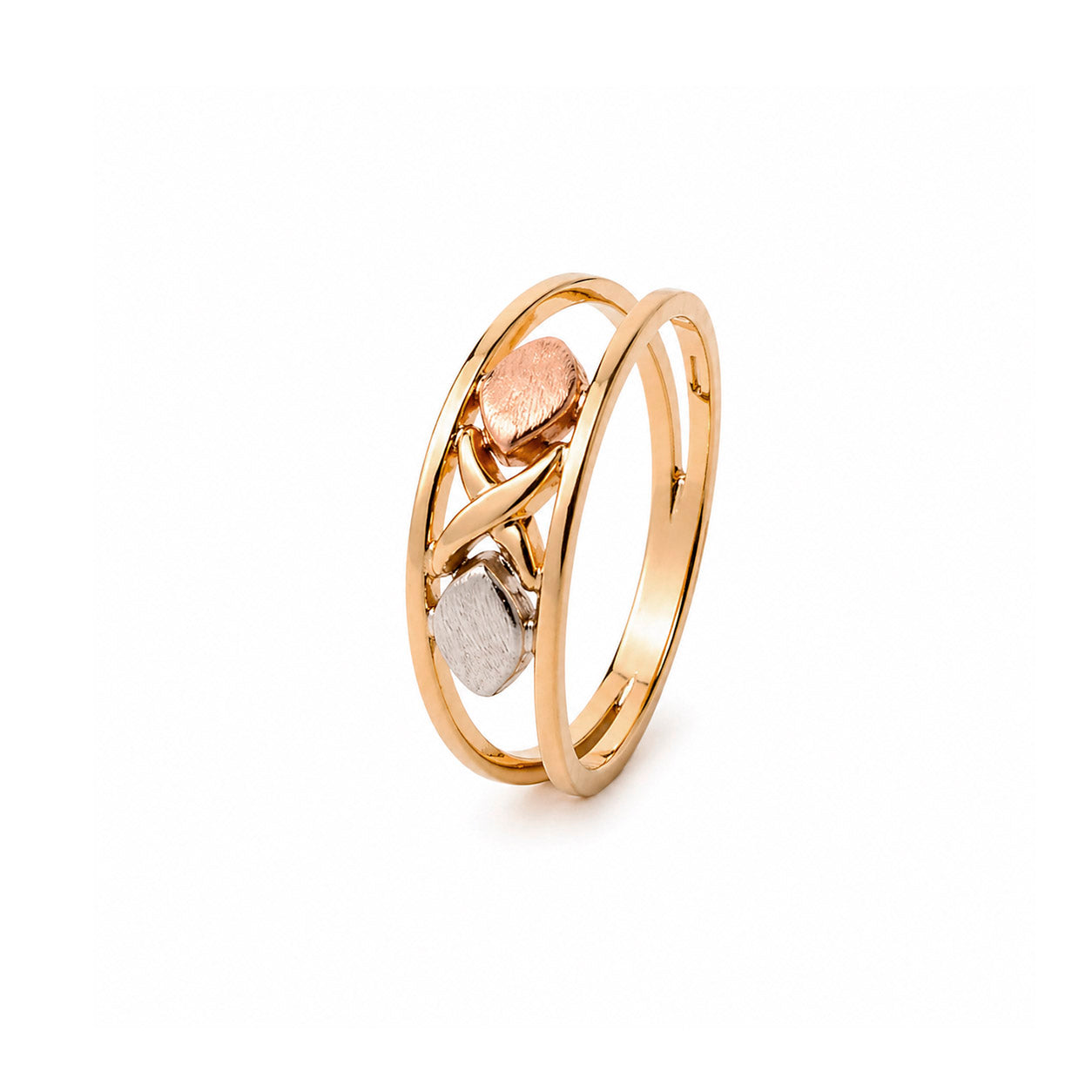 ANILLO ROMBOS EN ORO AMARILLO 14K