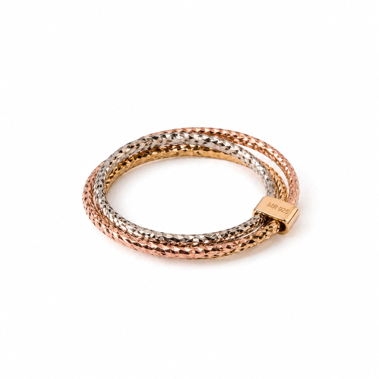 ANILLO TRIPLE EN 3 OROS DE 14K