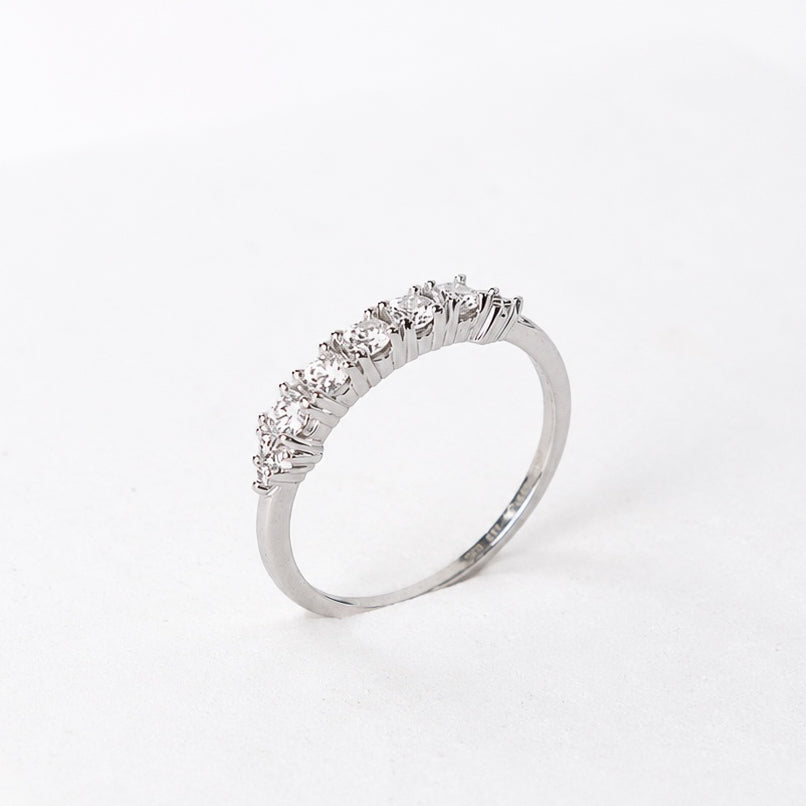 14K Anillo oro blanco diamantes de laboratorio