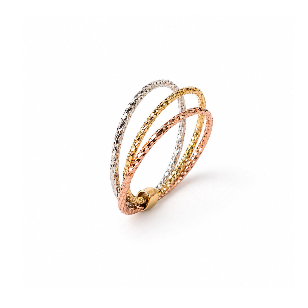 ANILLO TRIPLE EN 3 OROS DE 14K