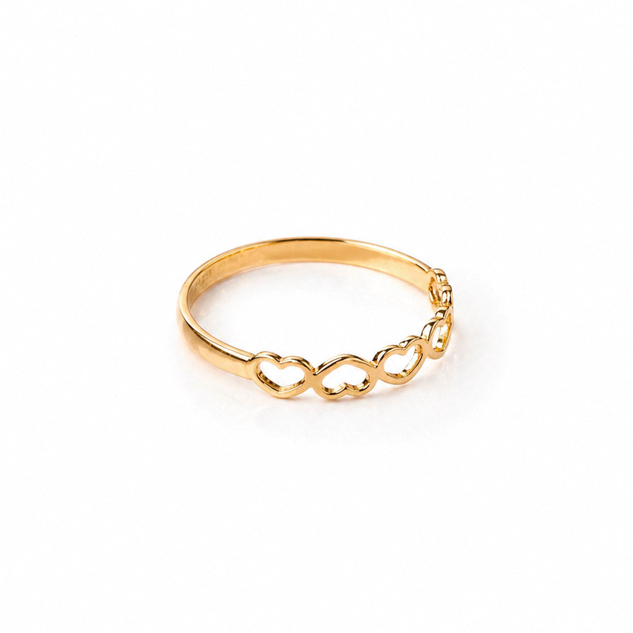 ANILLO CORAZONES EN ORO AMARILLO 14K