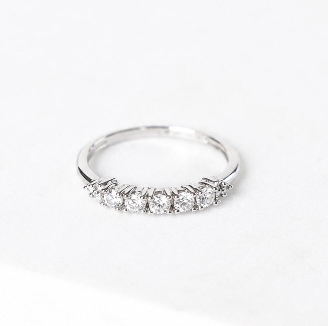 14K Anillo oro blanco diamantes de laboratorio