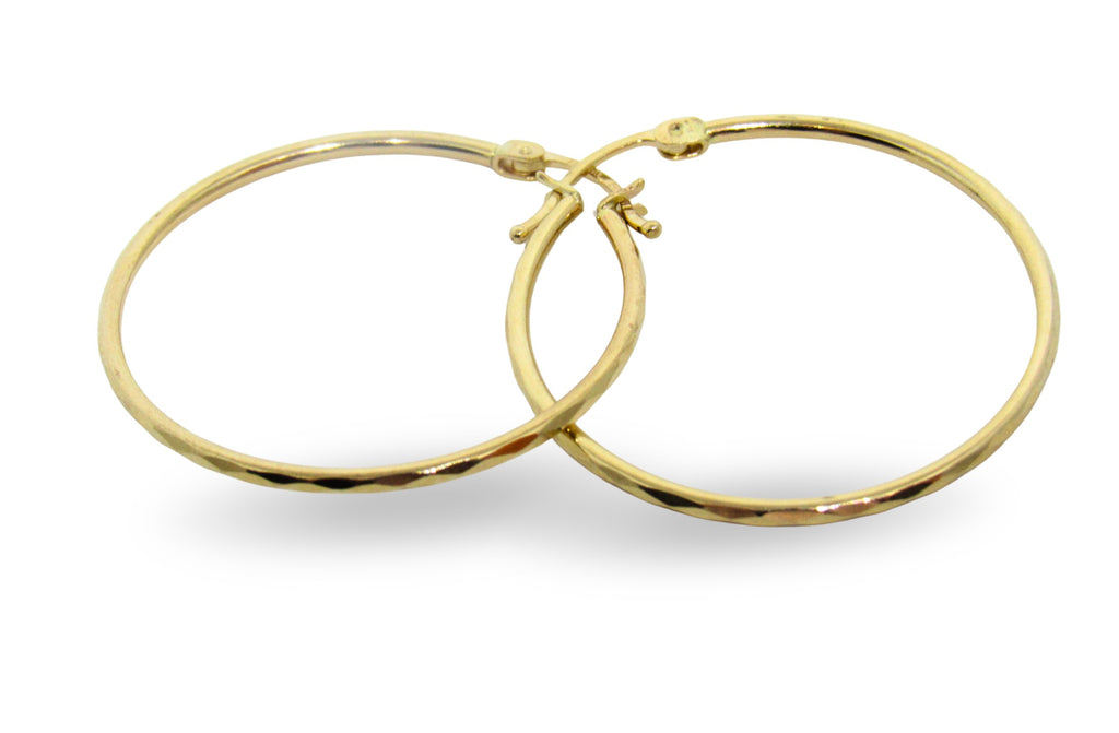 ARRACADAS GRANDES FACETADAS EN ORO AMARILLO 14K