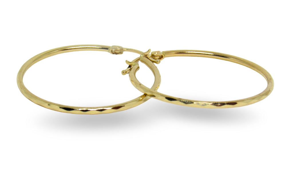 ARRACADAS MEDIANAS FACETADAS EN ORO AMARILLO 14K