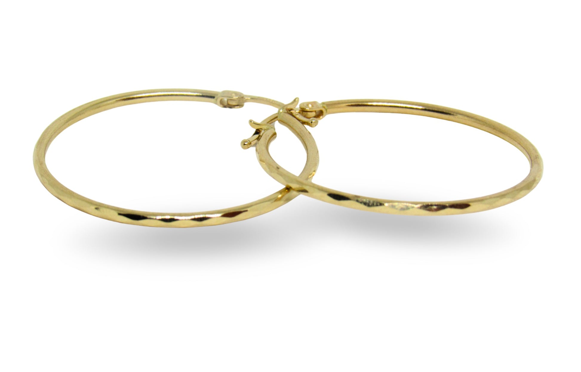 ARRACADAS MEDIANAS FACETADAS EN ORO AMARILLO 14K