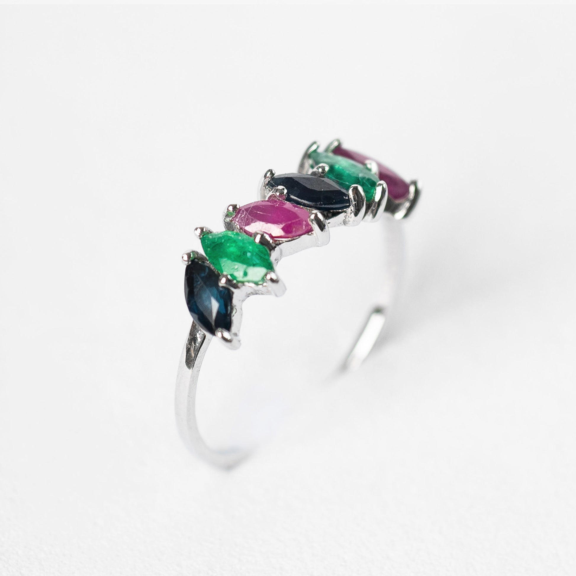 14K Anillo oro blanco coctel