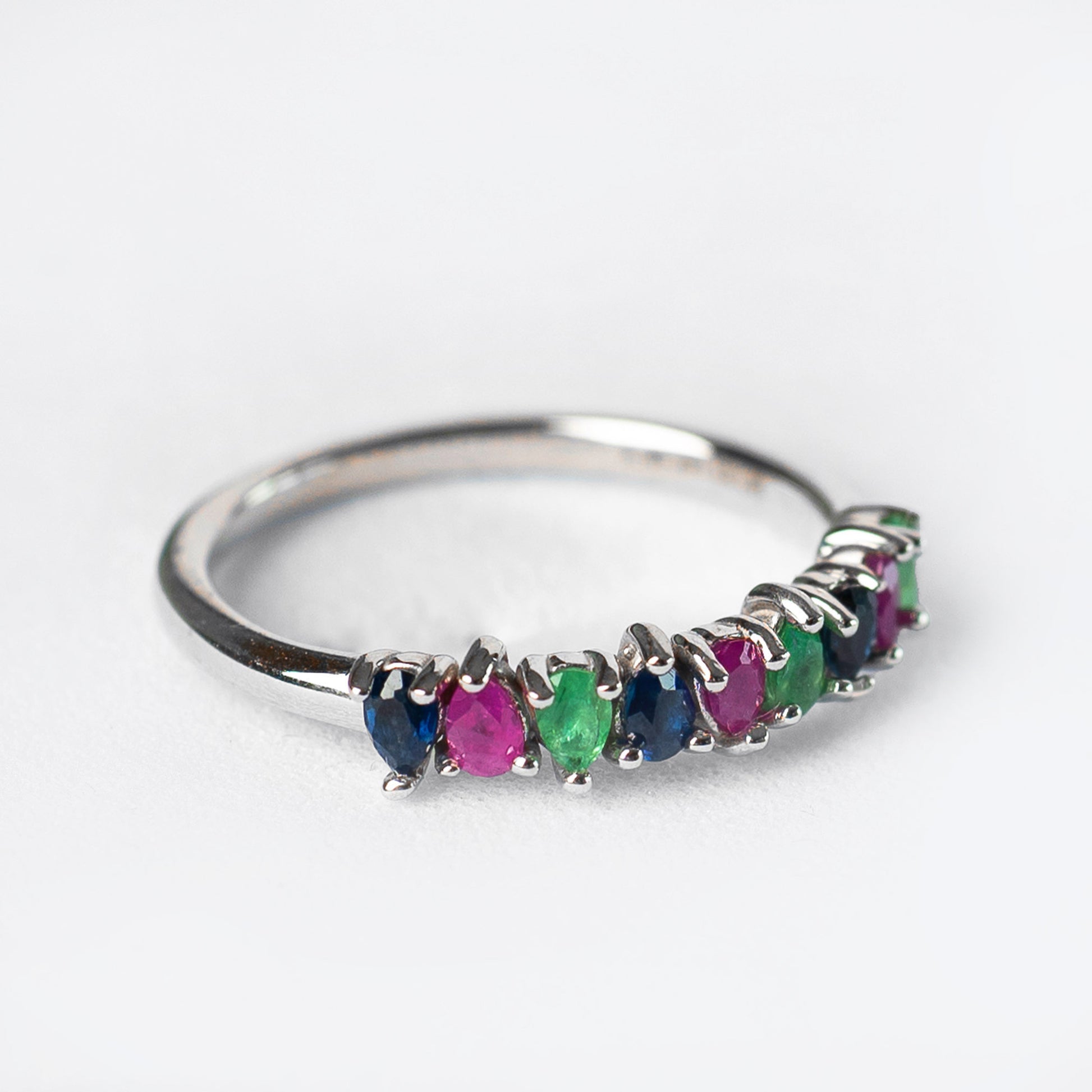 14k anillo oro blanco coctel