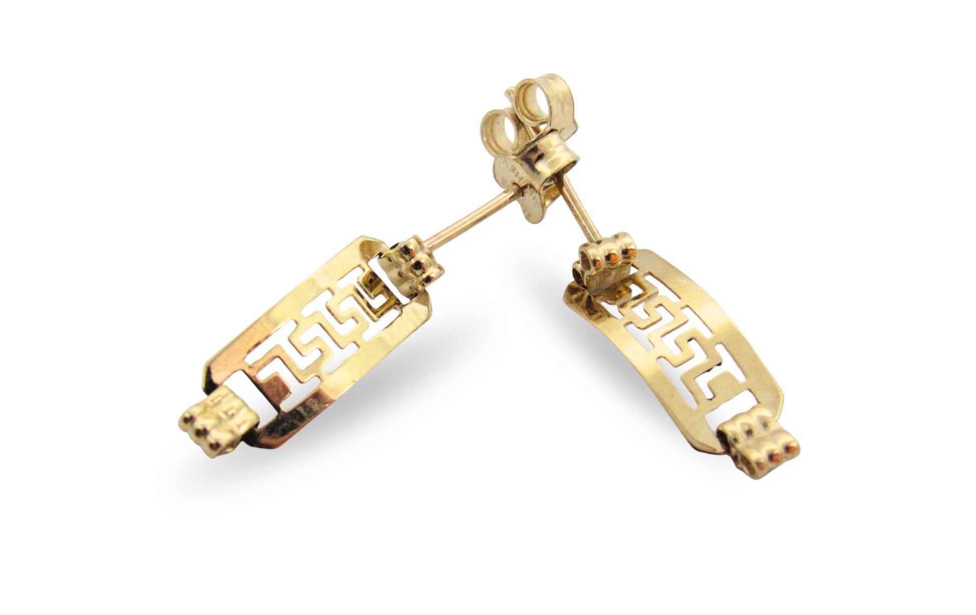 BROQUELES DE GRECAS EN ORO AMARILLO DE 14K