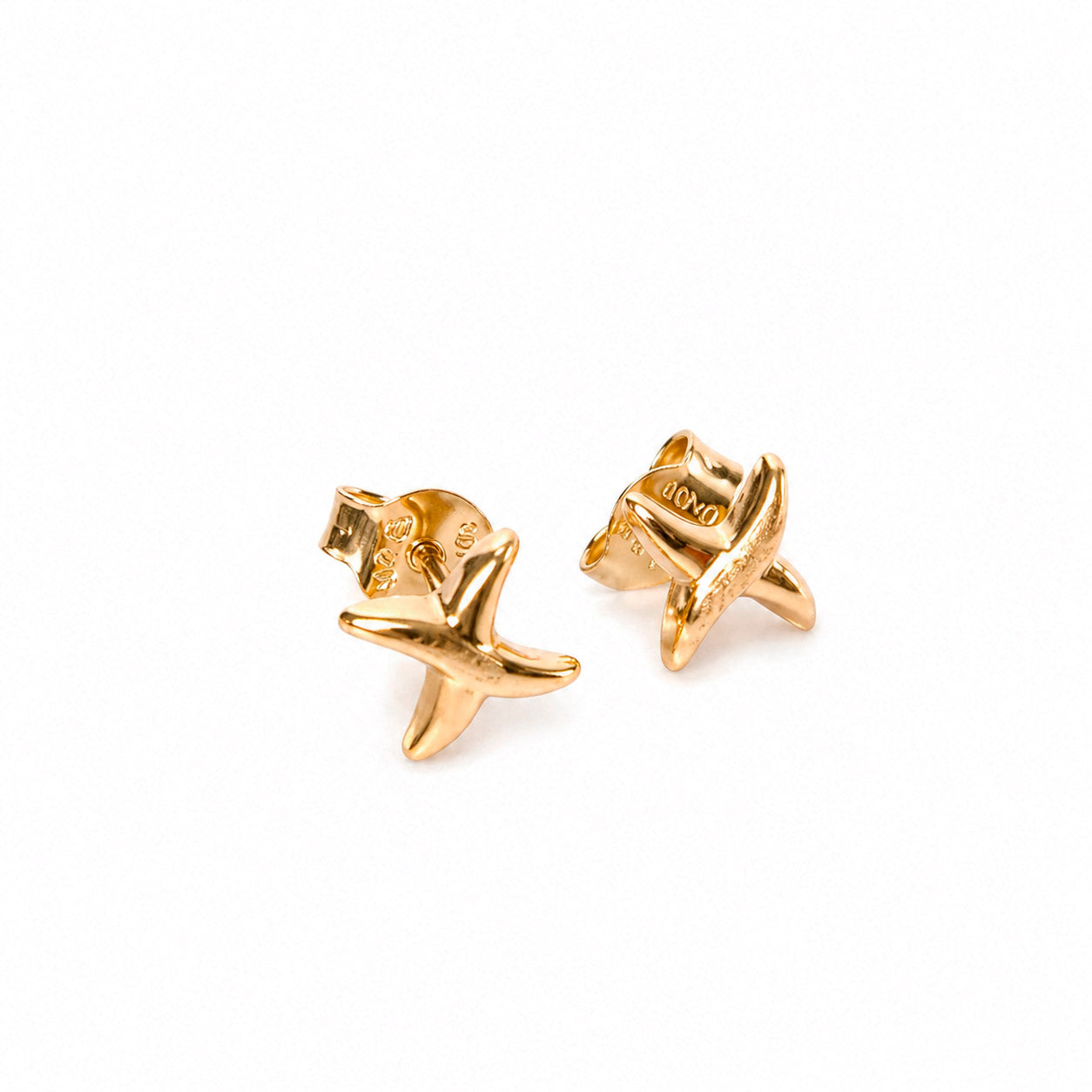 BROQUELES EN EQUIS ORO AMARILLO 14K