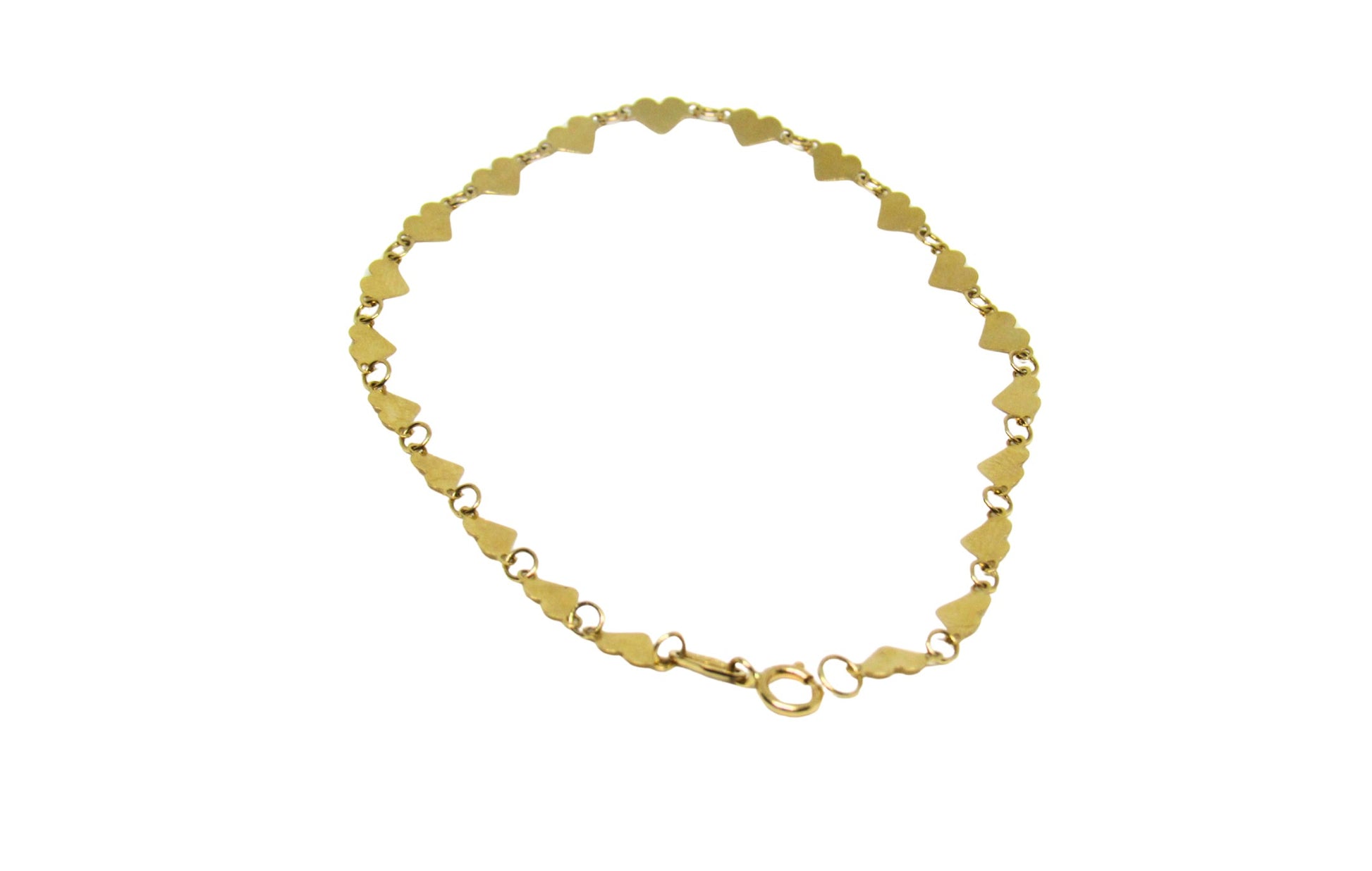 PULSERA CORAZONES EN ORO AMARILLO 14K