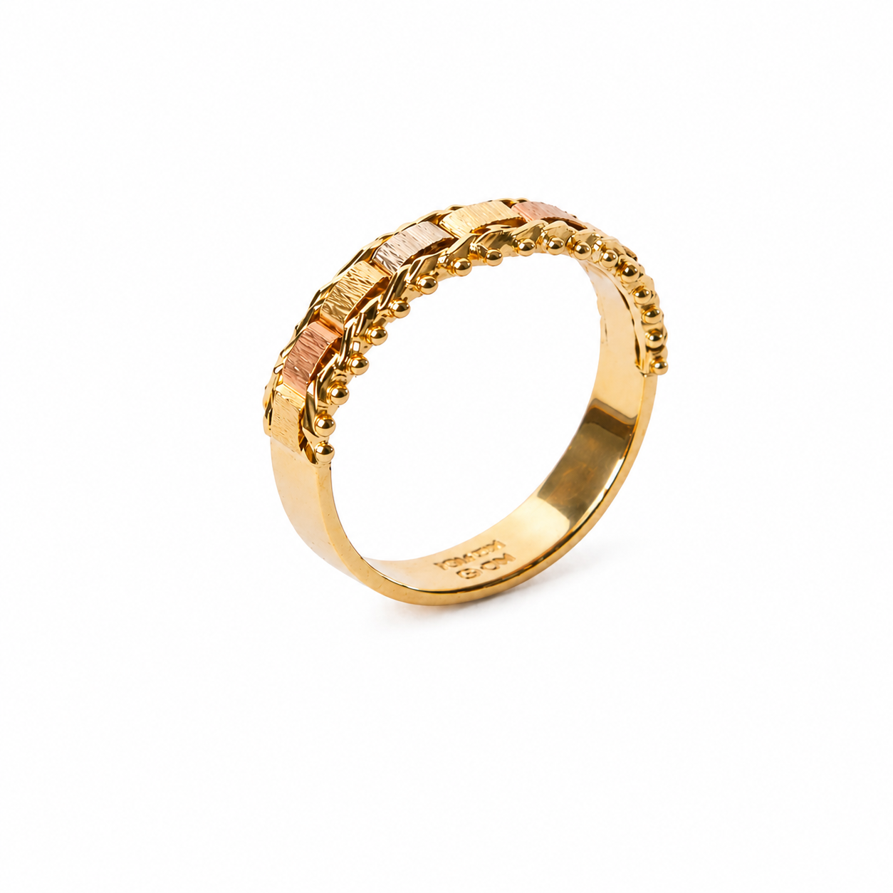 ANILLO CUADROS EN 3 ORO DE 14K