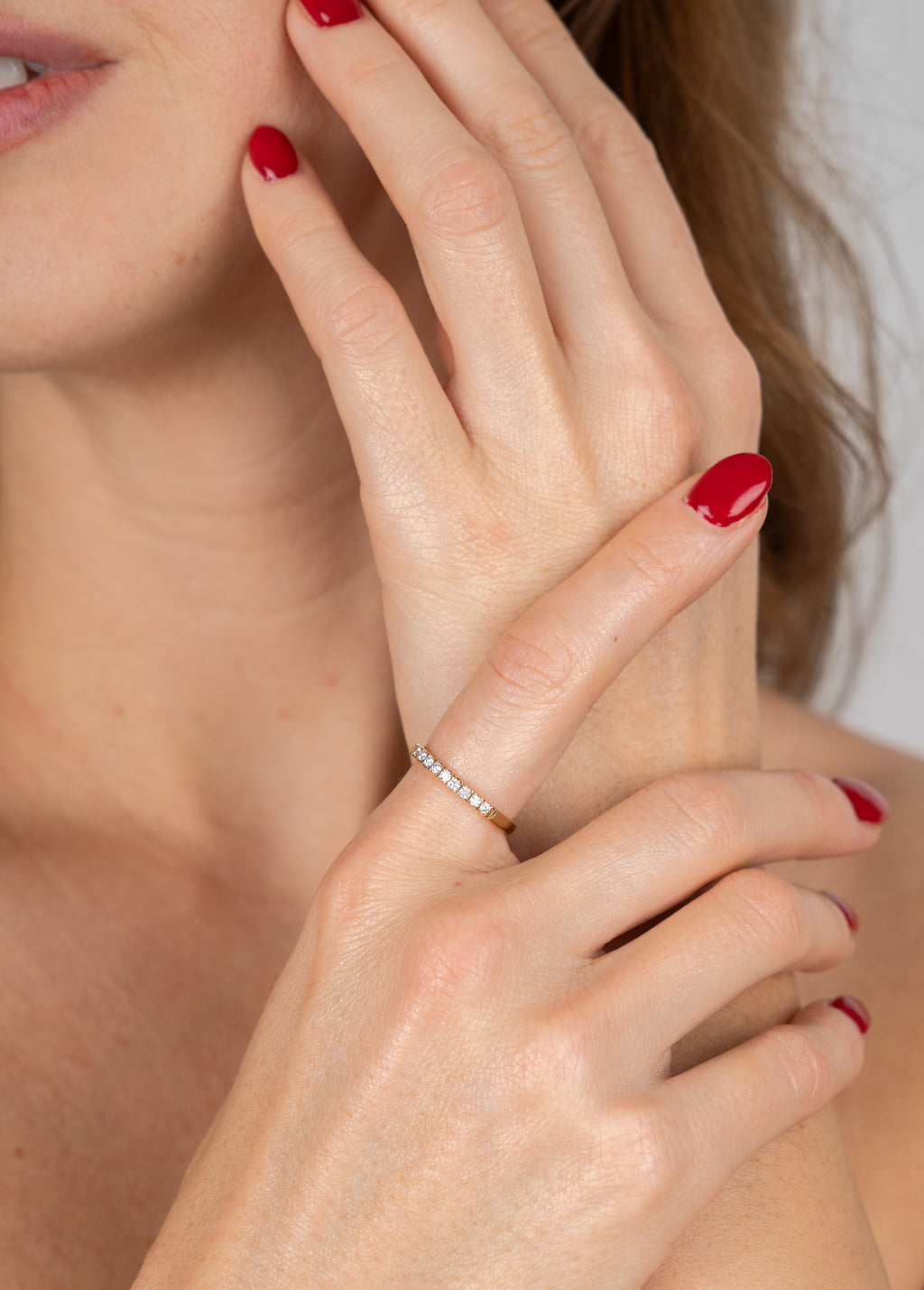 14K Anillo oro amarillo diamantes