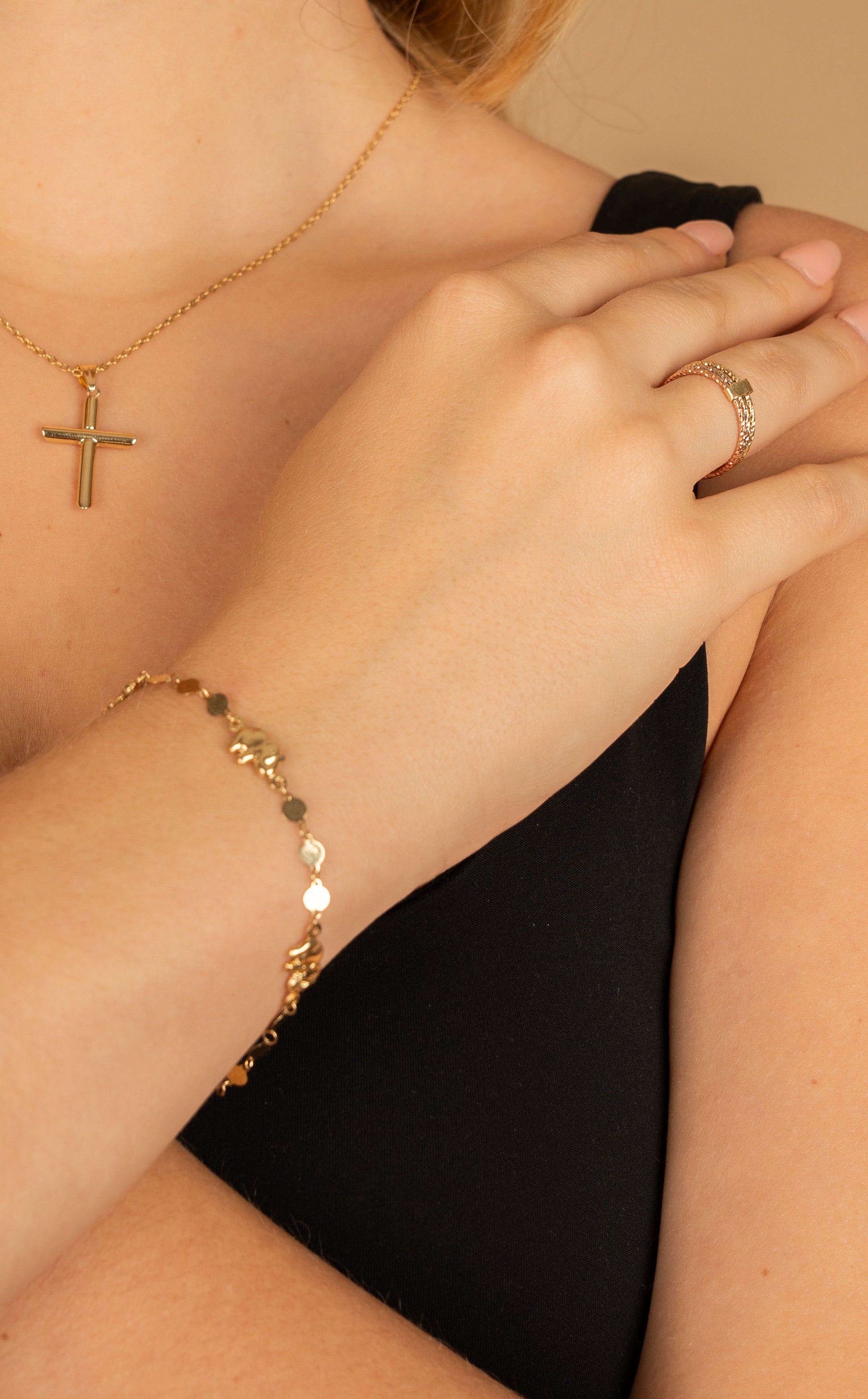 ANILLO TRIPLE EN 3 OROS DE 14K