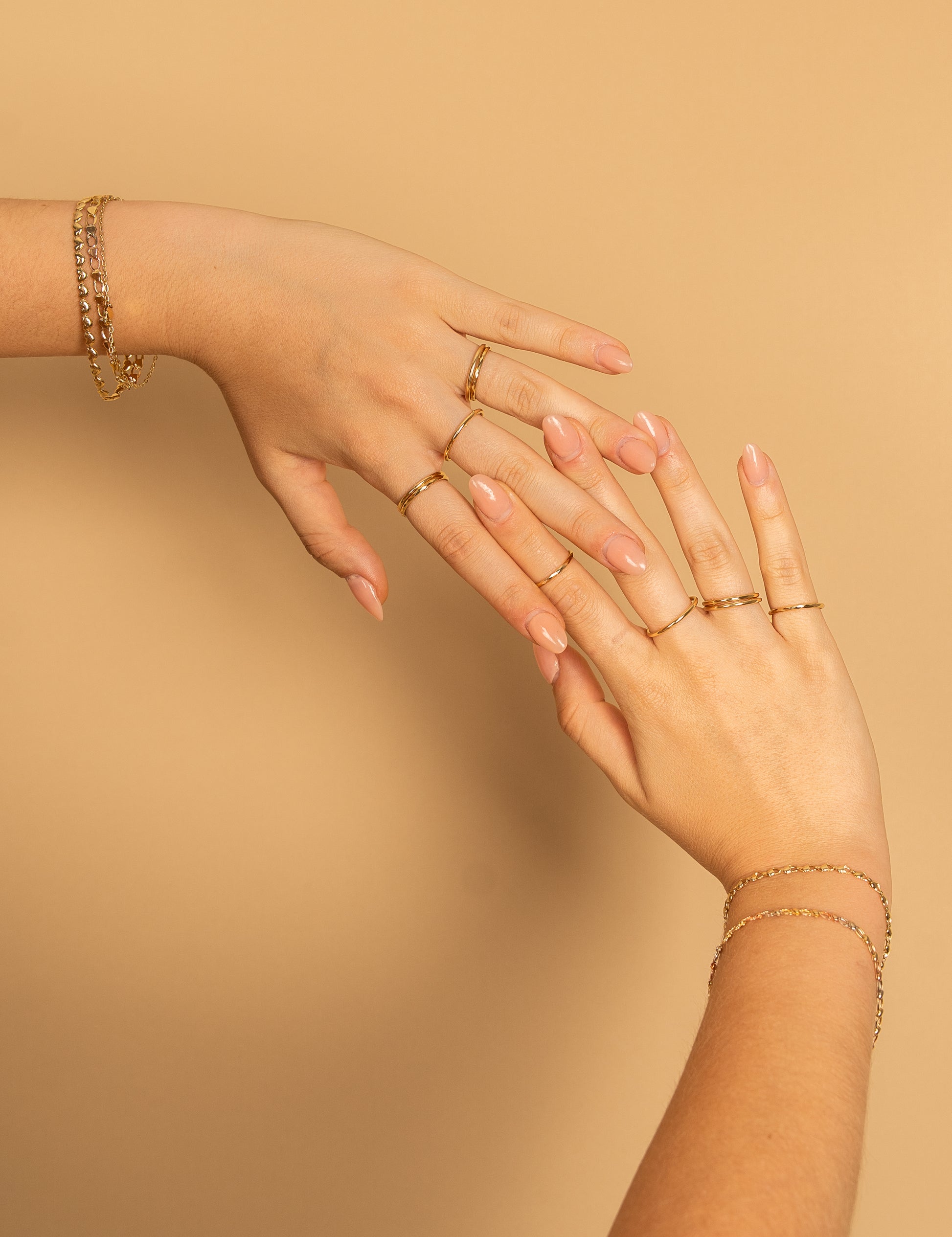ANILLOS FACETADOS HUECOS EN ORO AMARILLO 14K