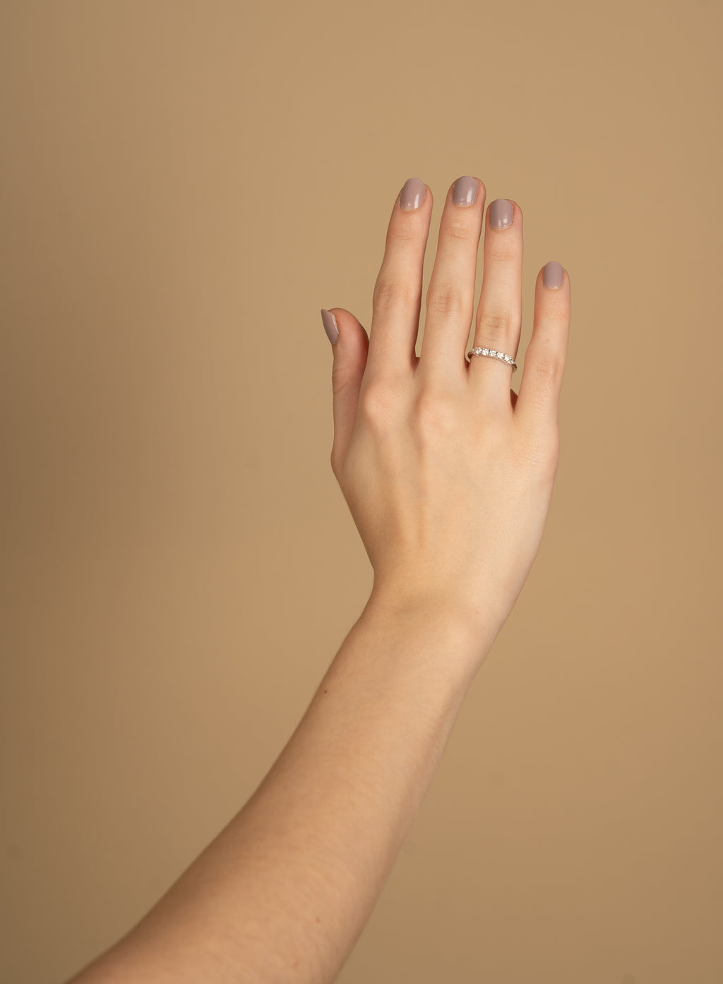 14K Anillo oro blanco diamantes de laboratorio