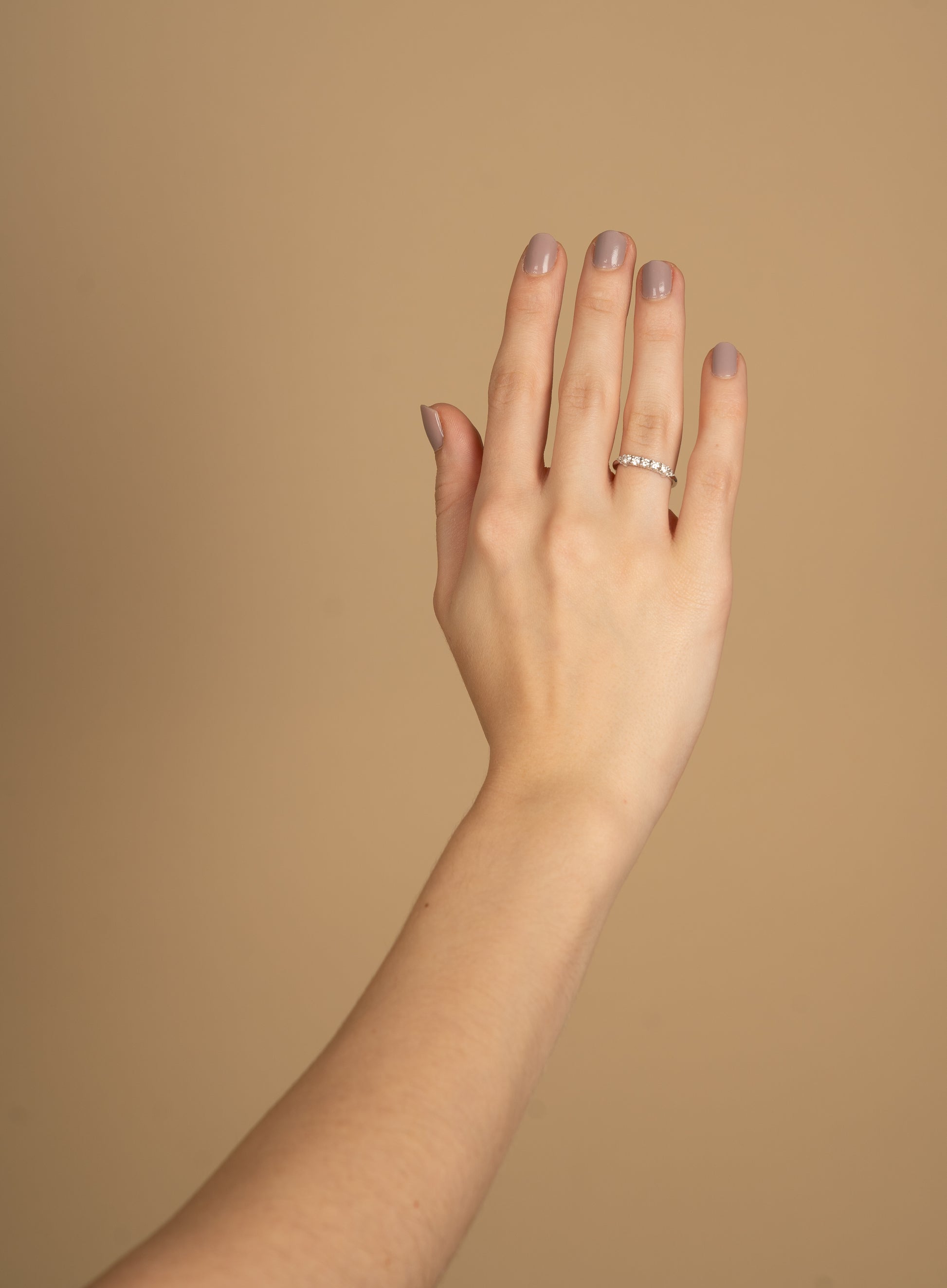 14K Anillo oro blanco diamantes de laboratorio