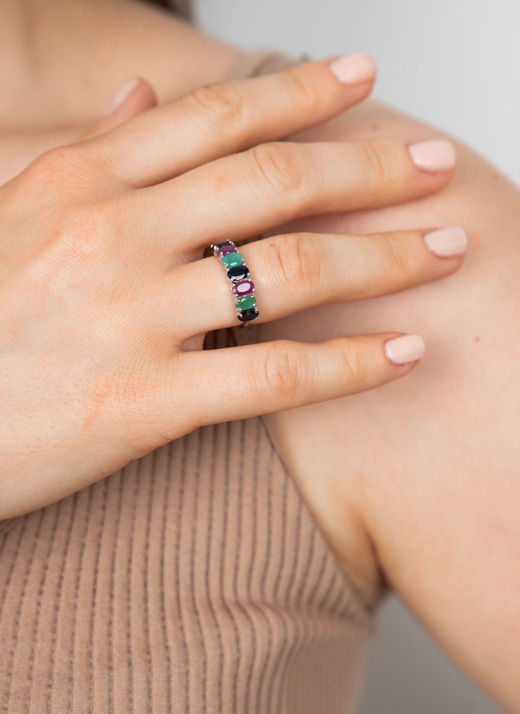 14K Anillo oro blanco coctel