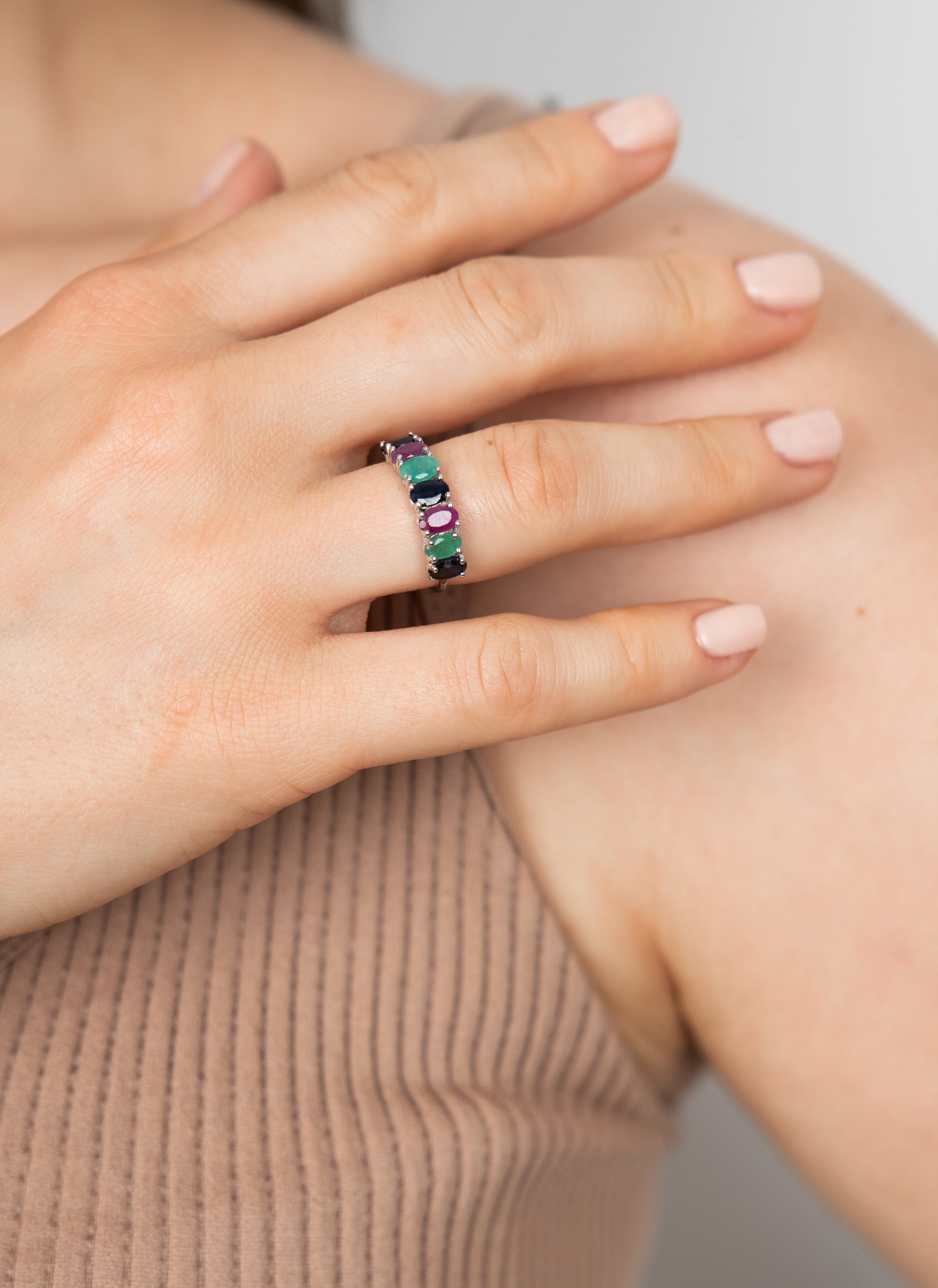 14K Anillo oro blanco coctel