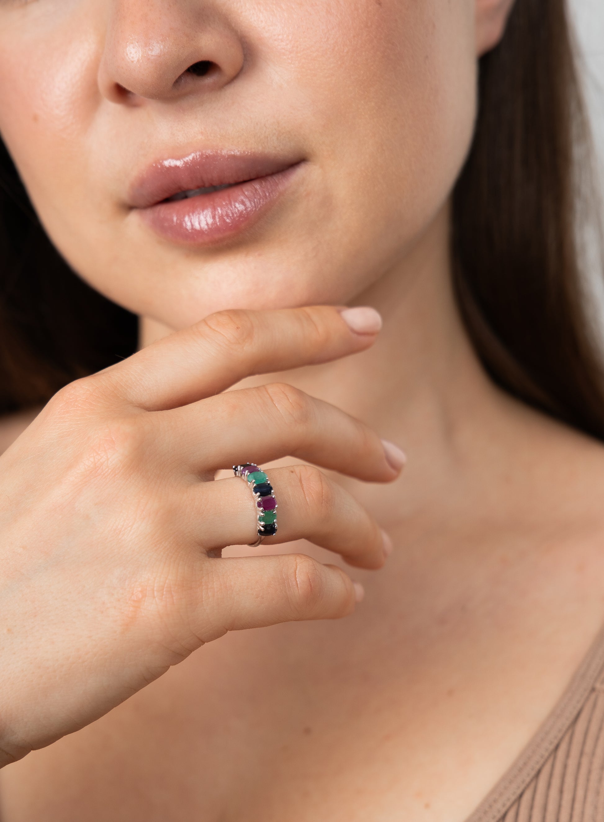 14K Anillo oro blanco coctel