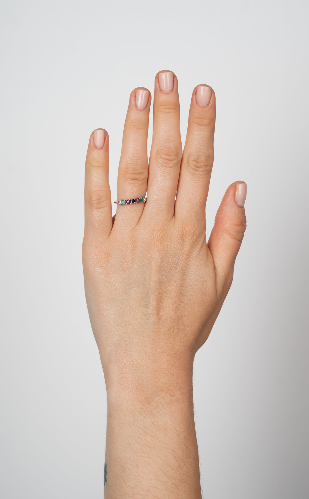 14K Anillo oro blanco coctel diamantes