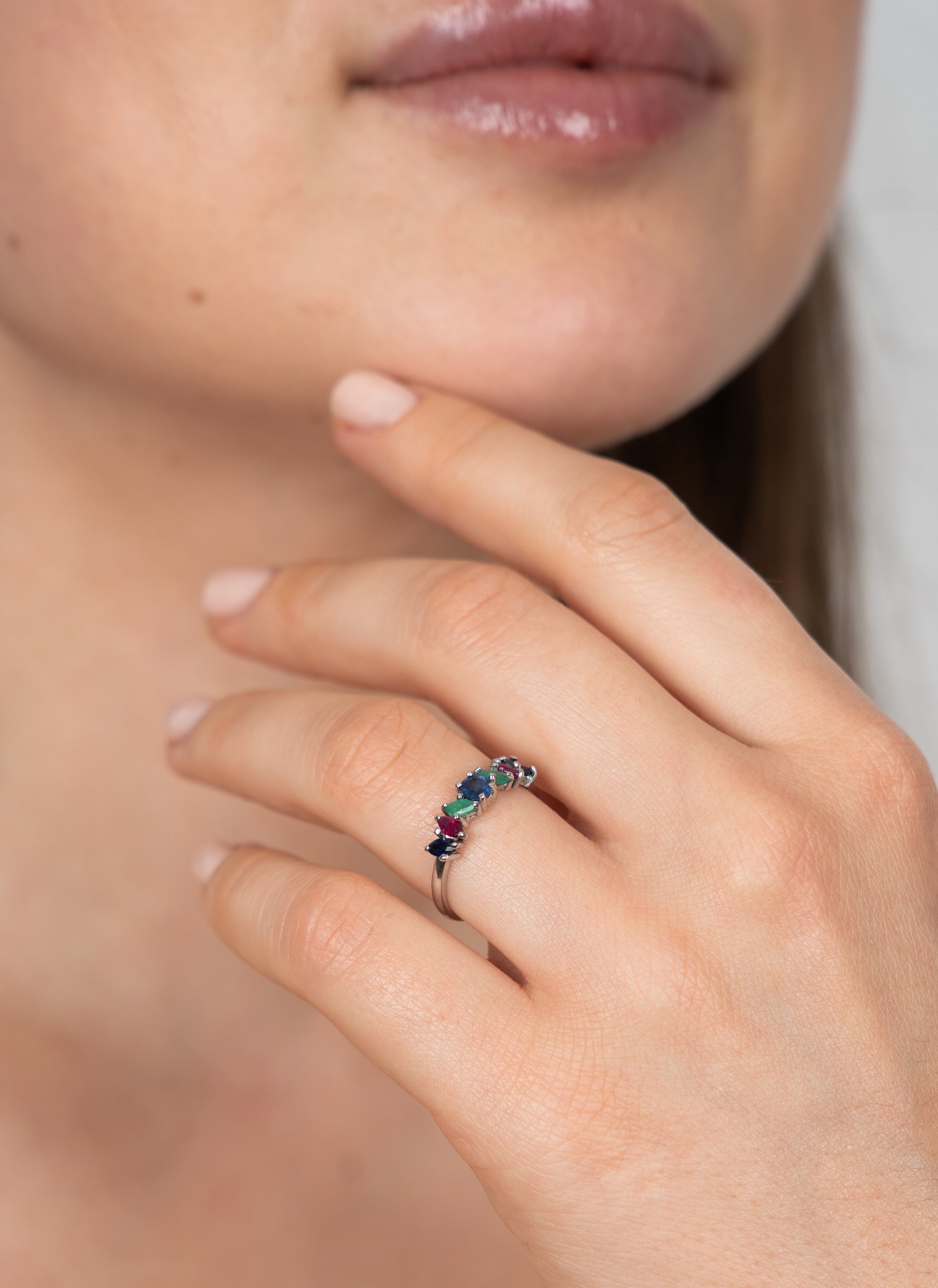 14K Anillo oro blanco coctel