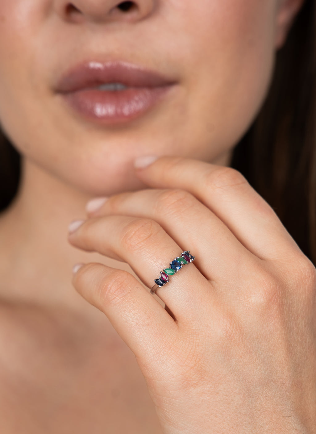 14K Anillo oro blanco coctel