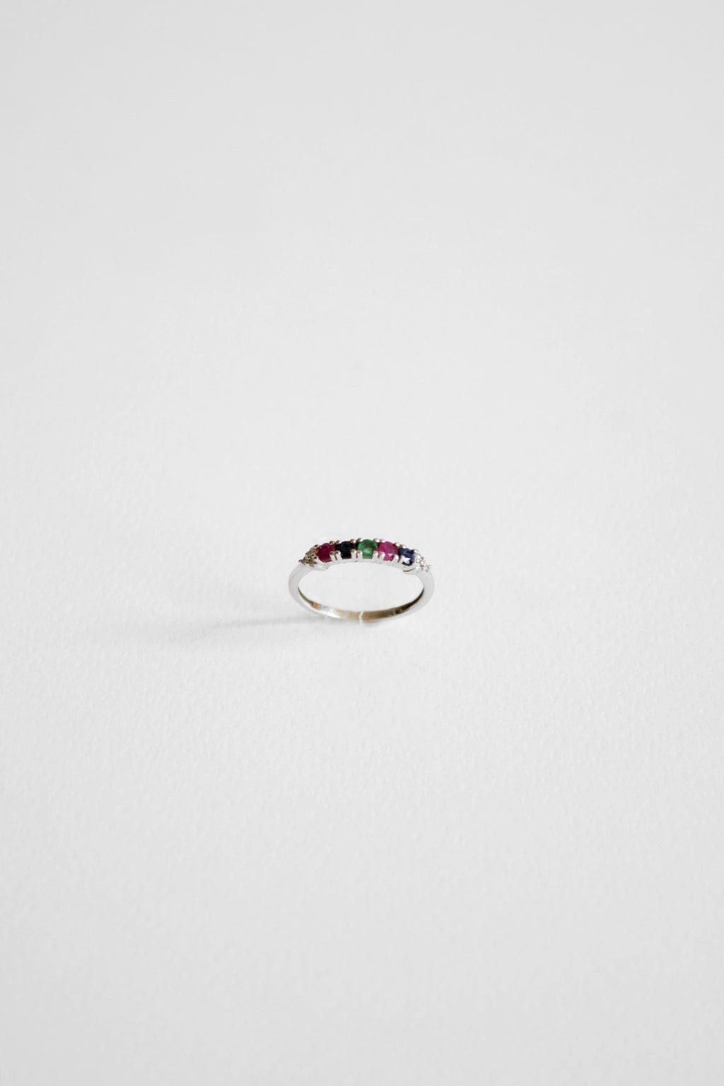 14K Anillo oro blanco coctel diamantes