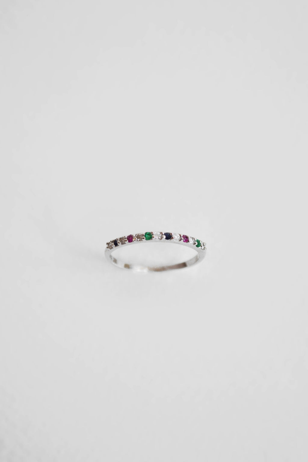 14K Anillo oro blanco coctel diamantes