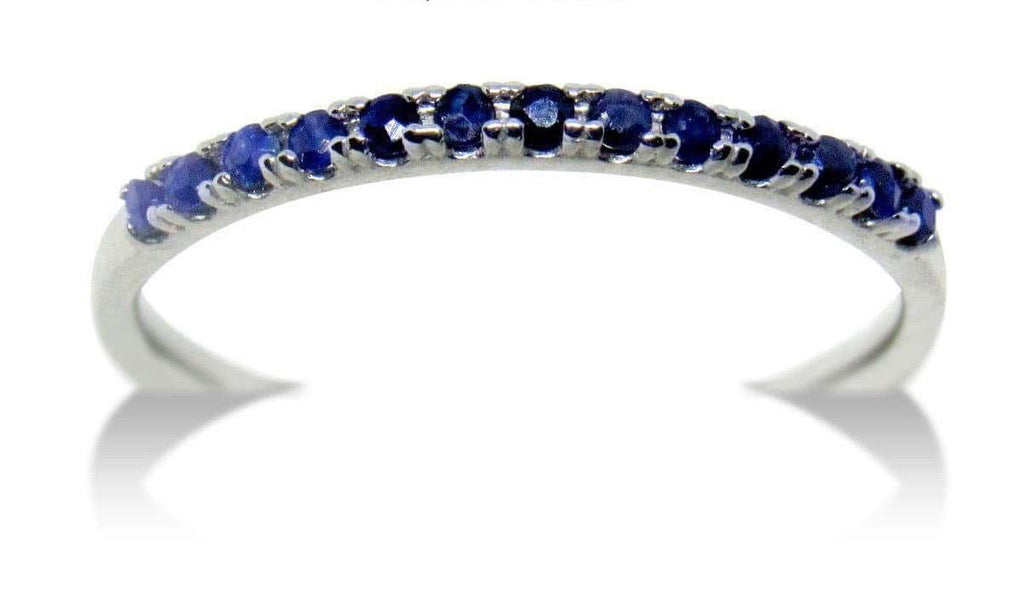 14K Anillo oro blanco zafiros